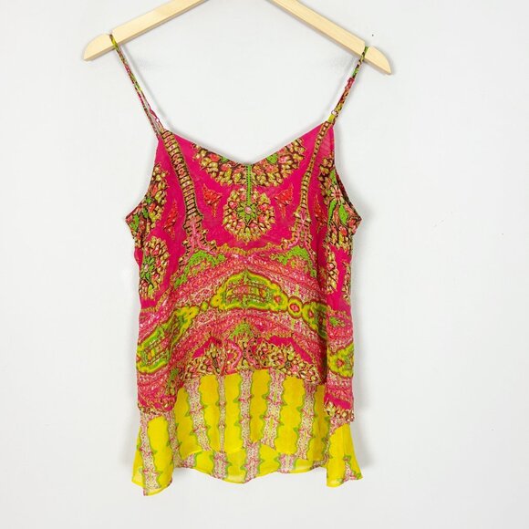 Hale Bob Colorful Silk Camisole Tank Top Layered Cami Size XS Women's - Picture 3 of 4